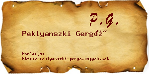 Peklyanszki Gergő névjegykártya